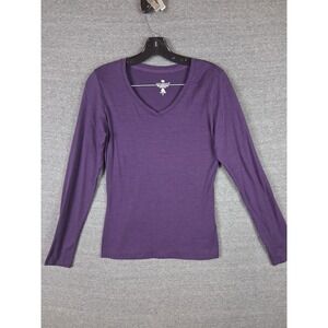 Segments Shirt Womens S Purple 100% Merino Wool Baselayer Longsleeve Pullover